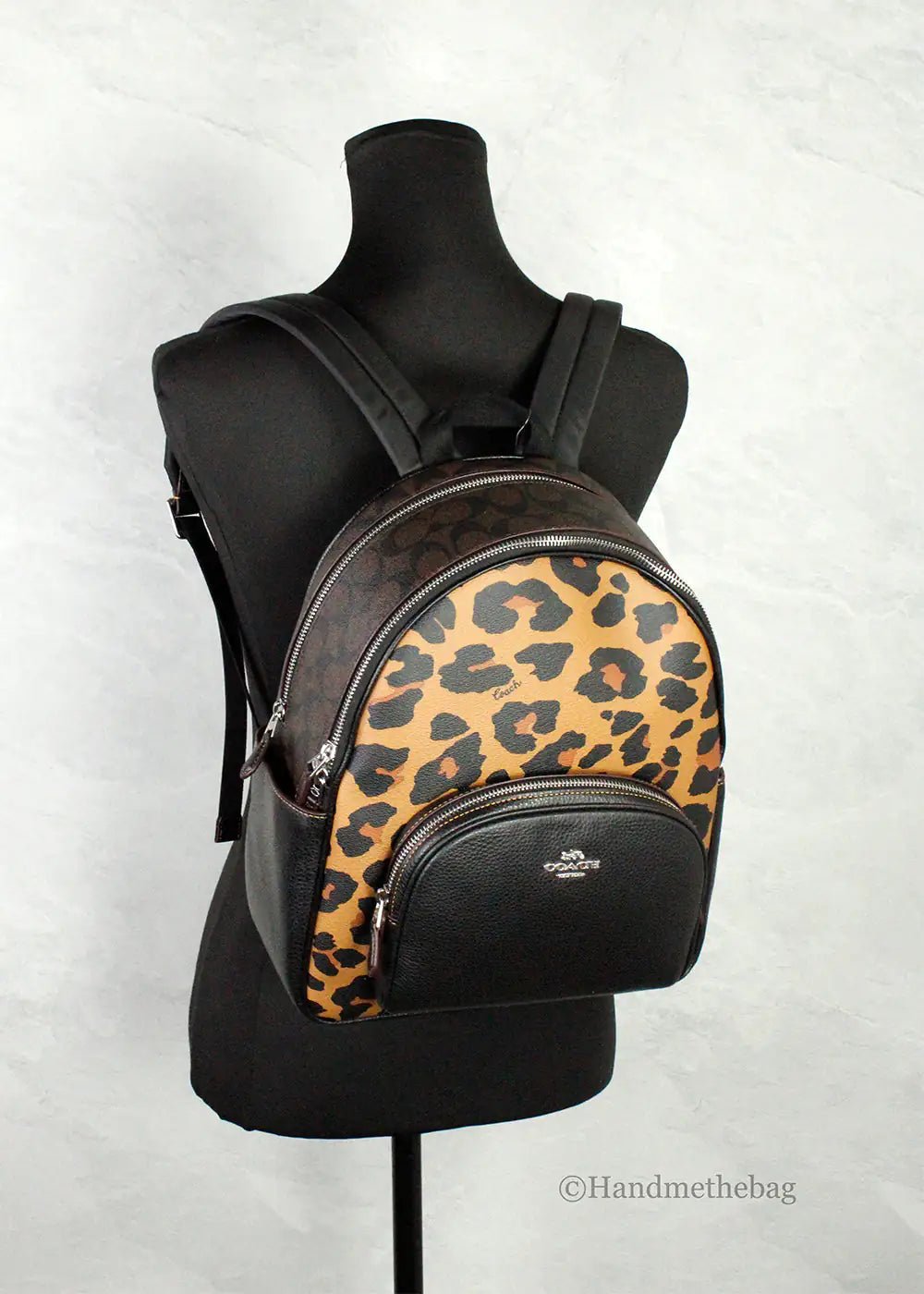 Coach Court Leopard Leather Backpack - Velora Luxury Fashion