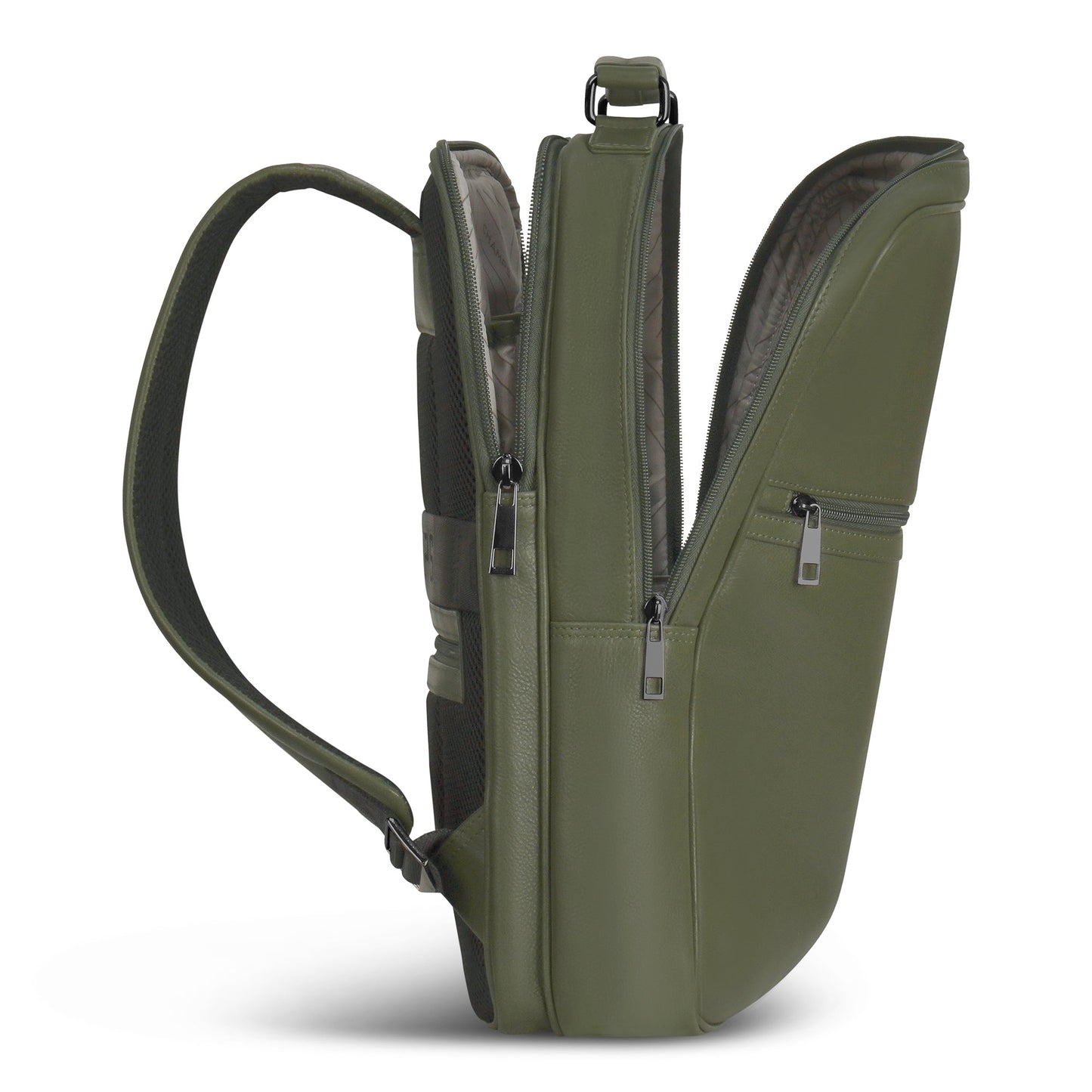 Onyx / Leather Compact Backpack