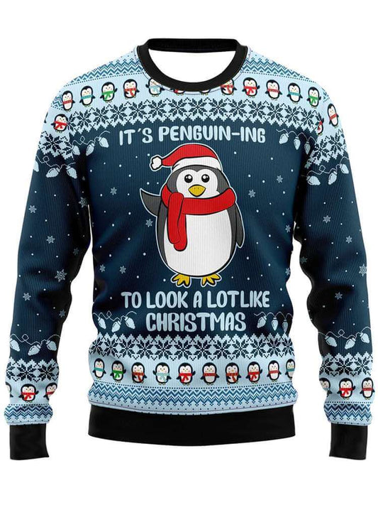 Couple - Cute Penguin Sweater with Pom Pom - Velora Luxury Fashion