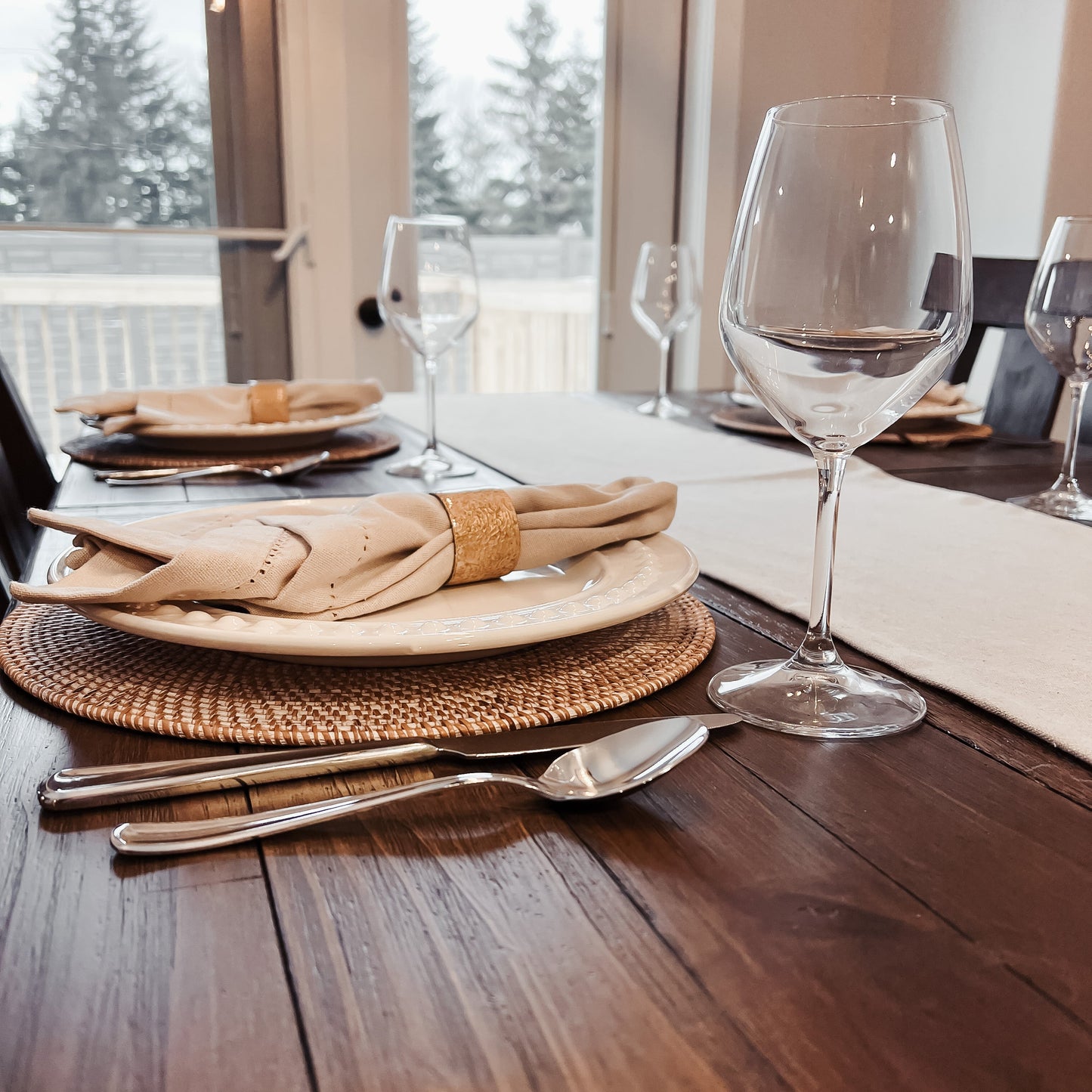 Cream Organic Cotton Hemp Canvas Table/Bed Runner - Velora Luxury Fashion