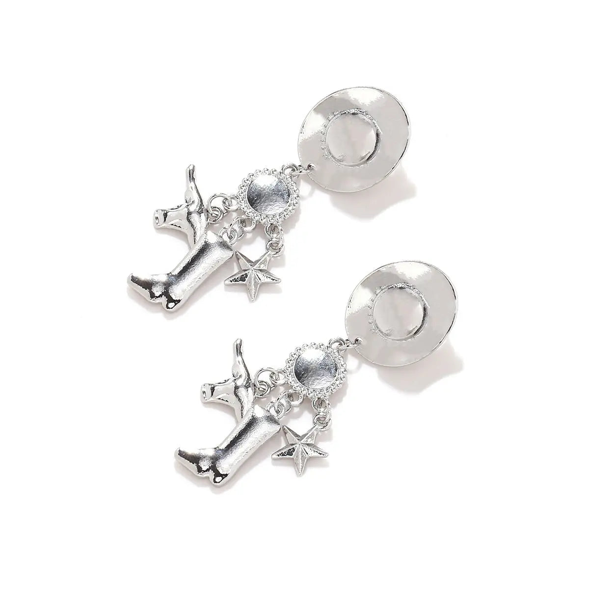Creative Long Cowboy Hat Eardrops Earrings - Velora