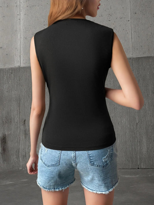 Cutout Sleeveless Tank Top - Velora Luxury Fashion