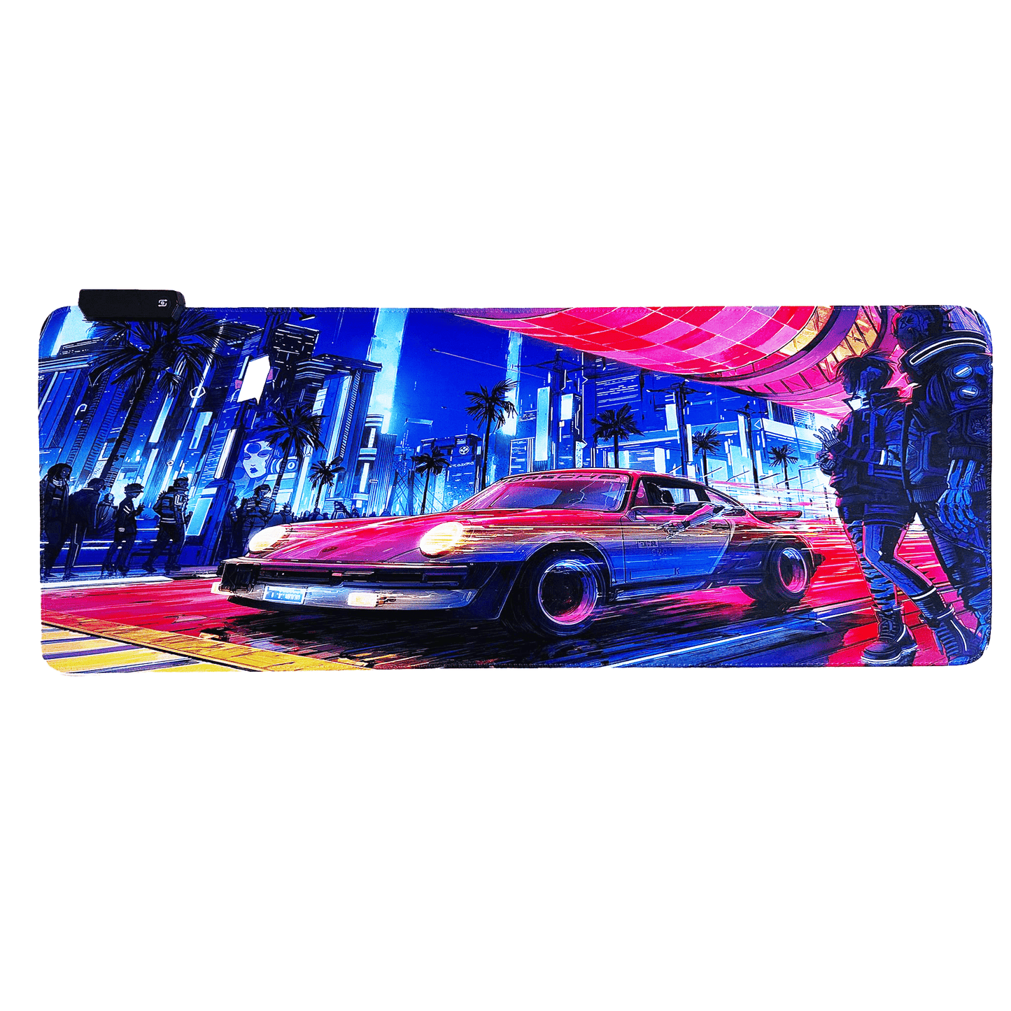 Cyberpunk Night City Dystopian DS3 LED Mouse Mat Mouse Pad 7 led lights smooth surface - Velora Luxury Fashion