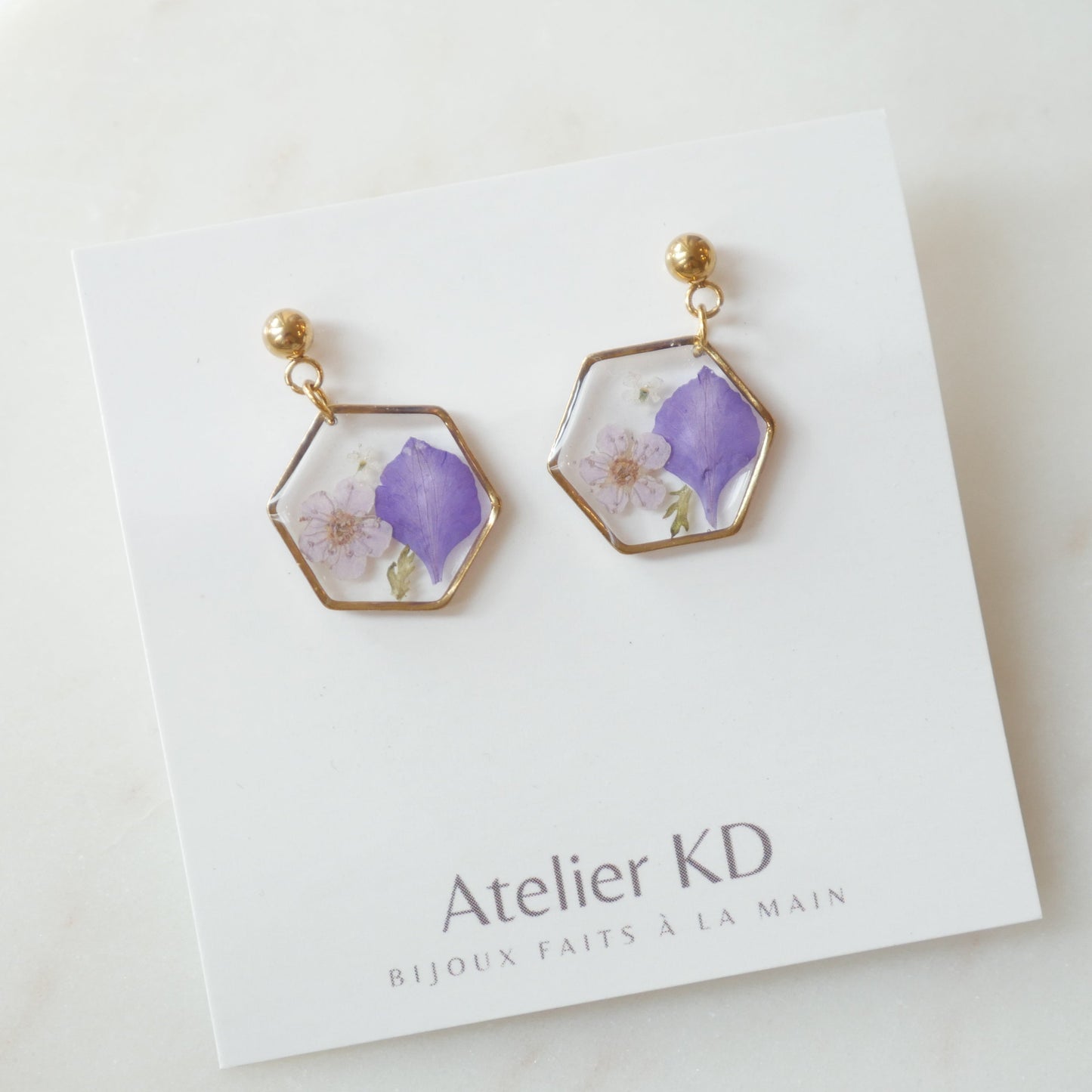 Boucles d'oreilles Léa- hexa (moyen 15mm) - Velora