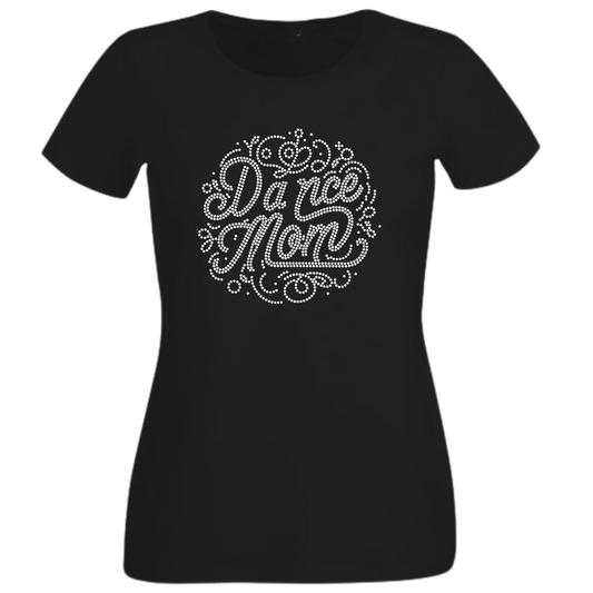 Dance Mom Circle Rhinestone Shirt – Sparkle Dance Mom Bling Tee | Bling Dazzel