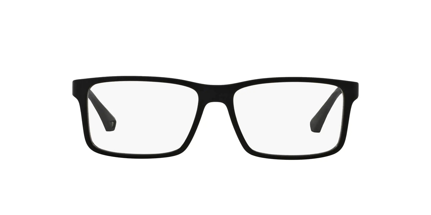 Emporio Armani Mens EA3038 Rectangular Sunglasses Rubber Black/Demo Lens 54 mm - Velora Luxury Fashion