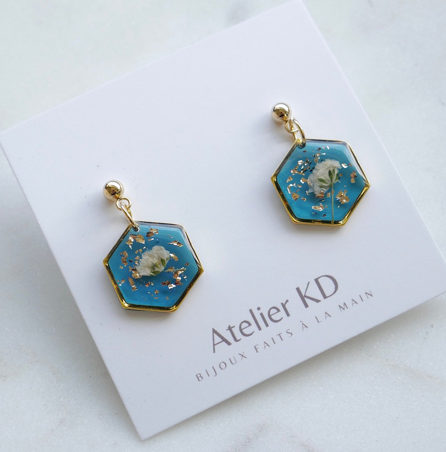 Boucles d'oreilles Céleste - hexa (moyen) - Velora