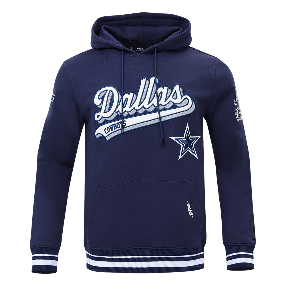 Dallas Cowboys Script Tail Rib FLC PO Hoodie - Velora