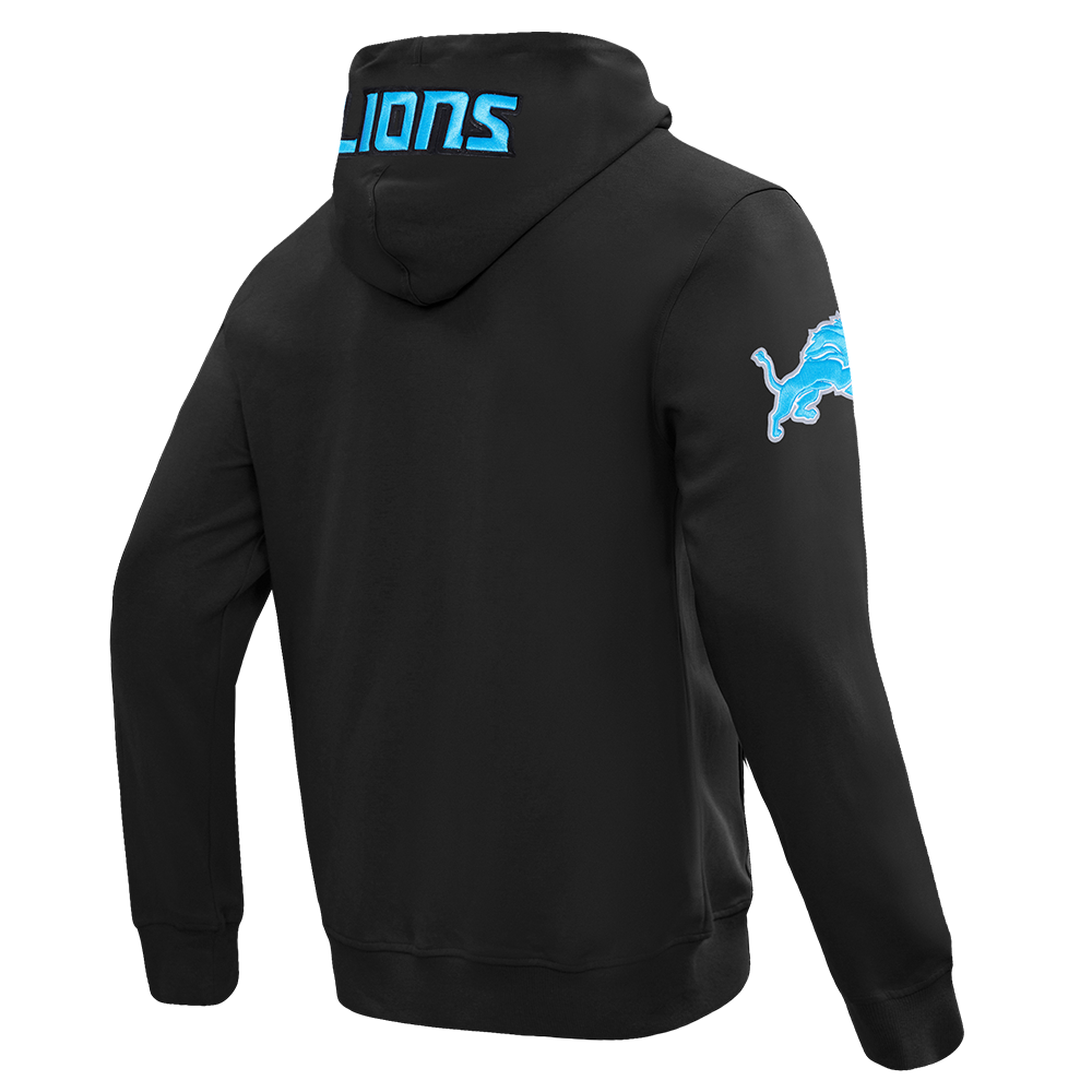 NFL DETROIT LIONS CLASSIC WIND SUIT MEN'S WOVEN FULL ZIP PULLOVER HOODIE FDL5410693-BLK - Velora