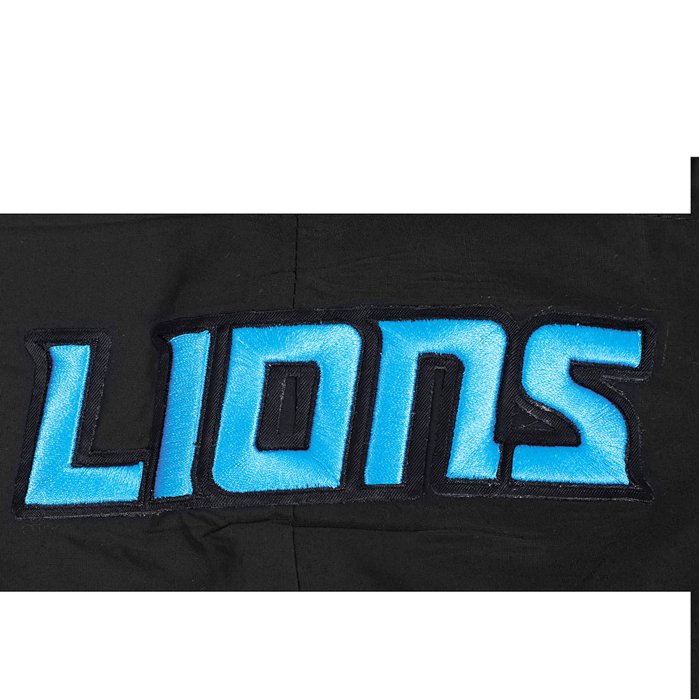 NFL DETROIT LIONS CLASSIC WIND SUIT MEN'S WOVEN FULL ZIP PULLOVER HOODIE FDL5410693-BLK - Velora