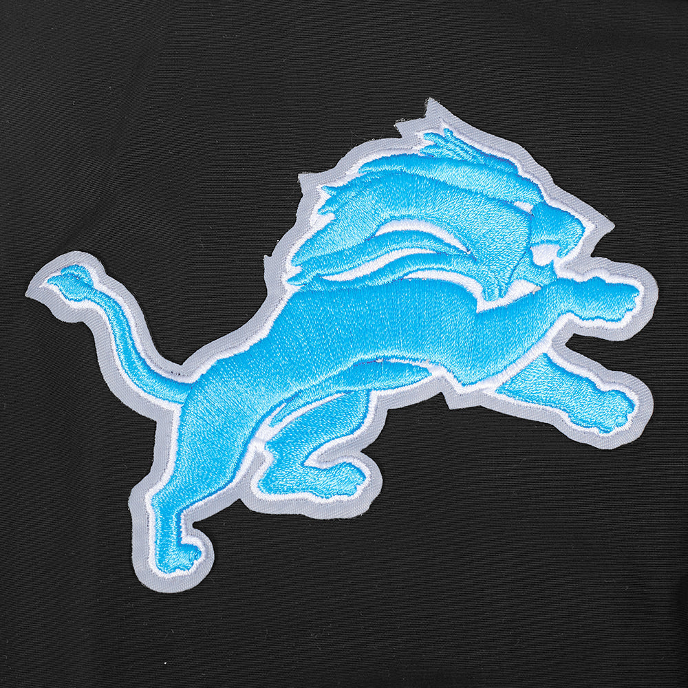 NFL DETROIT LIONS CLASSIC WIND SUIT MEN'S WOVEN FULL ZIP PULLOVER HOODIE FDL5410693-BLK - Velora