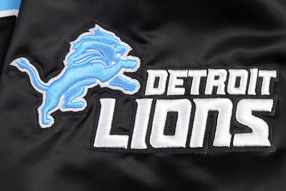 NFL DETROIT LIONS BIG LOGO MEN'S SATIN JACKET FDL6410277-BLK - Velora