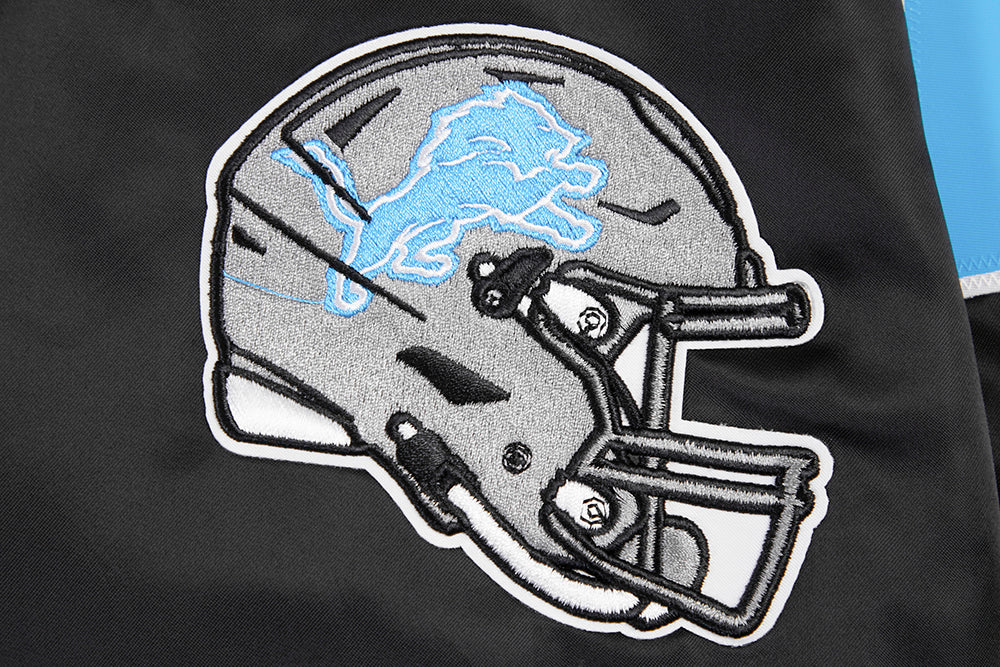 NFL DETROIT LIONS BIG LOGO MEN'S SATIN JACKET FDL6410277-BLK - Velora