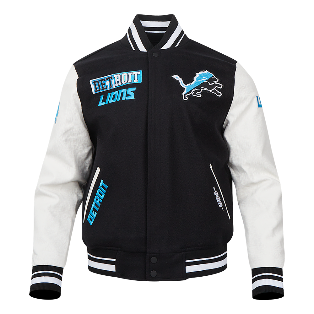 Detroit Lions Split Logo M Rib Wool Varsity Jacket - Velora