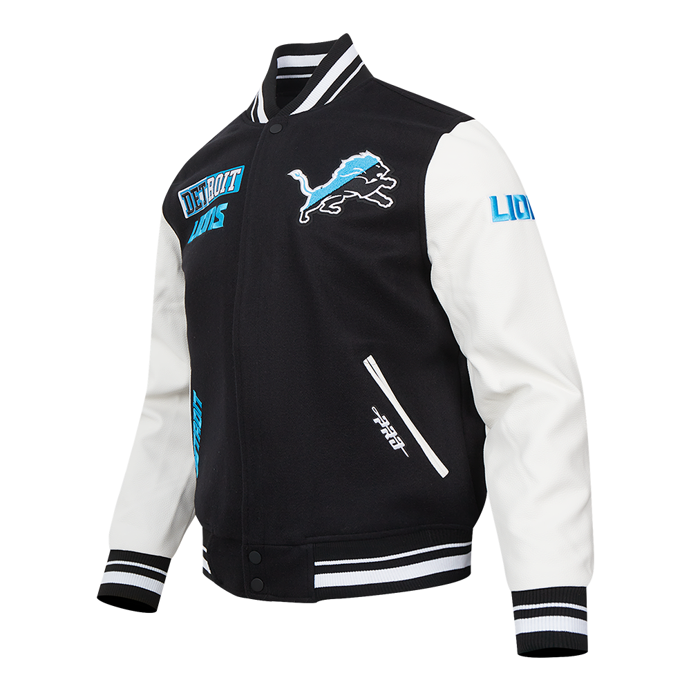 Detroit Lions Split Logo M Rib Wool Varsity Jacket - Velora