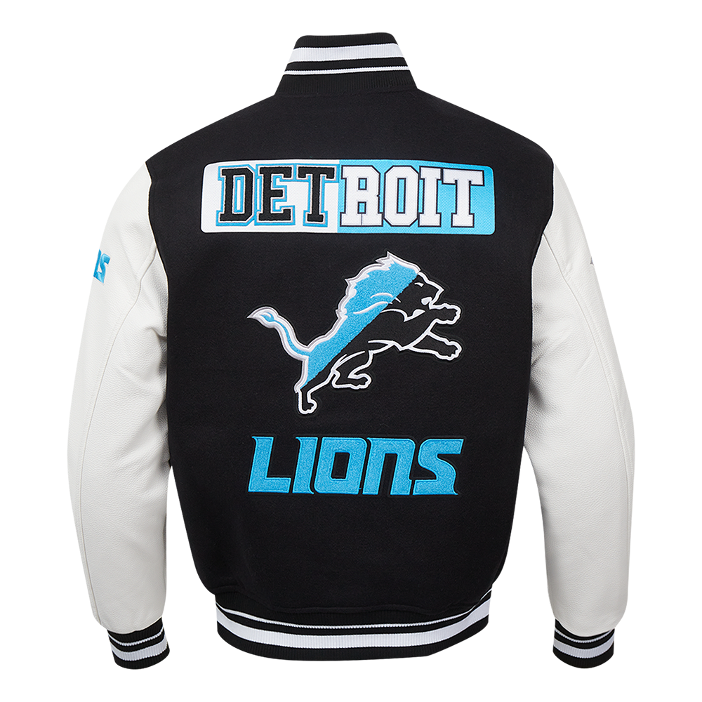 Detroit Lions Split Logo M Rib Wool Varsity Jacket - Velora