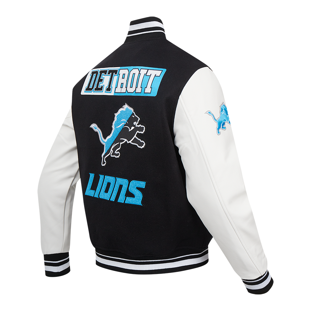Detroit Lions Split Logo M Rib Wool Varsity Jacket - Velora