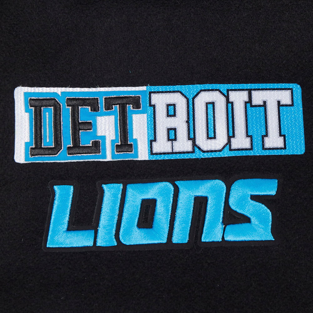 Detroit Lions Split Logo M Rib Wool Varsity Jacket - Velora