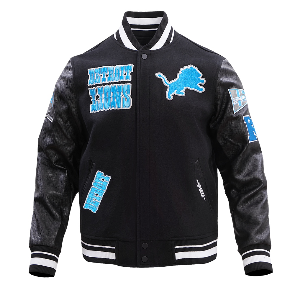 Detroit Lions Retro Classic Rib Wool Varsity Jacket - Velora