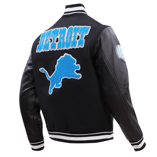 Detroit Lions Retro Classic Rib Wool Varsity Jacket - Velora