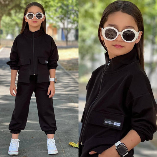Fancy Pockets Girls Casual Set - Velora Luxury Fashion