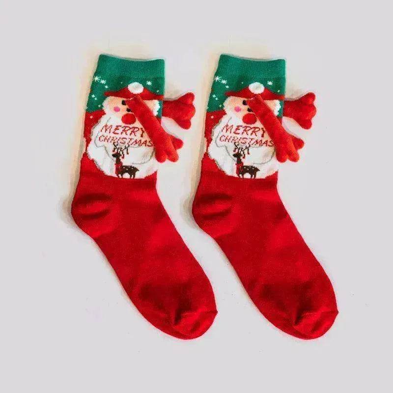 Fashion Simple Magnetic Christmas Socks For Men And Women - Velora
