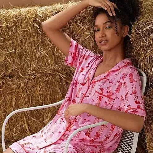 Fashion Striped Casual Two-piece Suit Pajamas For Women EX-STOCK Canada