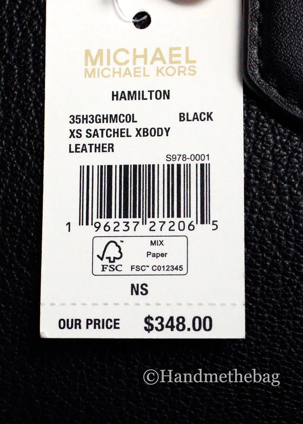 Michael Kors Hamilton XS Black Leather Mini Satchel