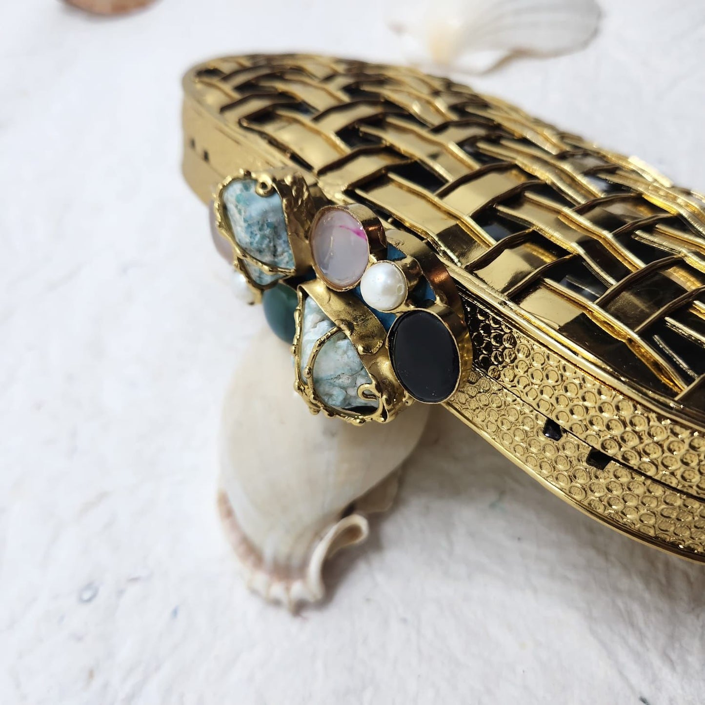 GRACE gold clutch bag - Velora Luxury Fashion