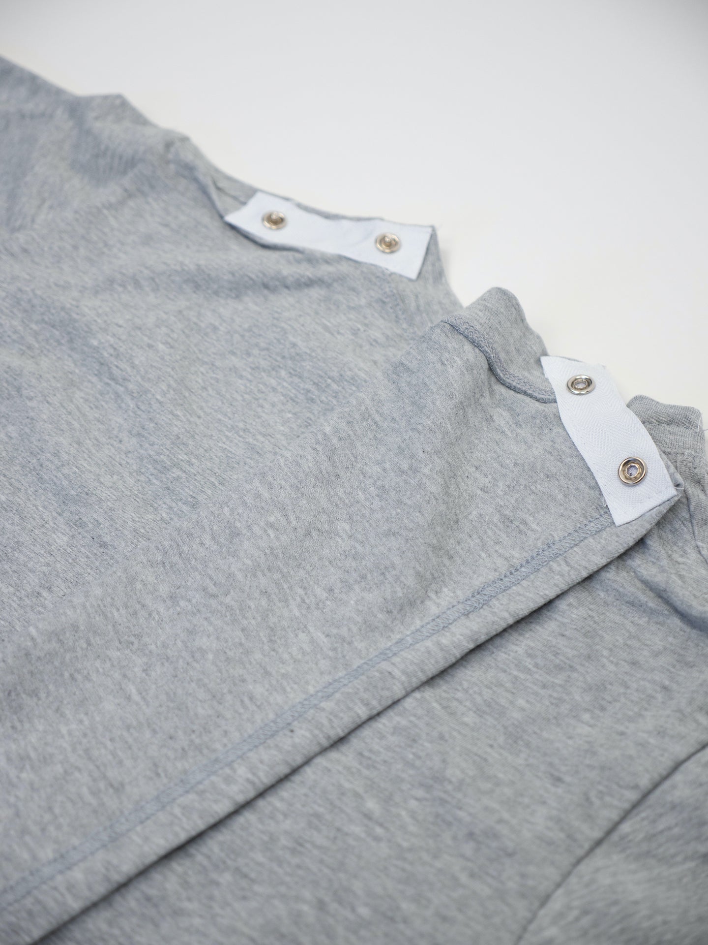 Adaptive Open Back Crew Neck T-Shirt, Grey Cotton Adaptive Comfort Clothing