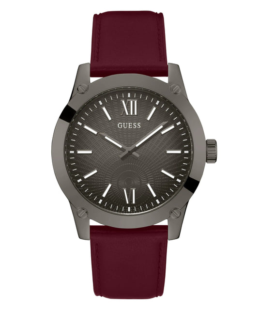 GUESS 44mm Gunmetal & Red Men's Watch - Velora Luxury Fashion