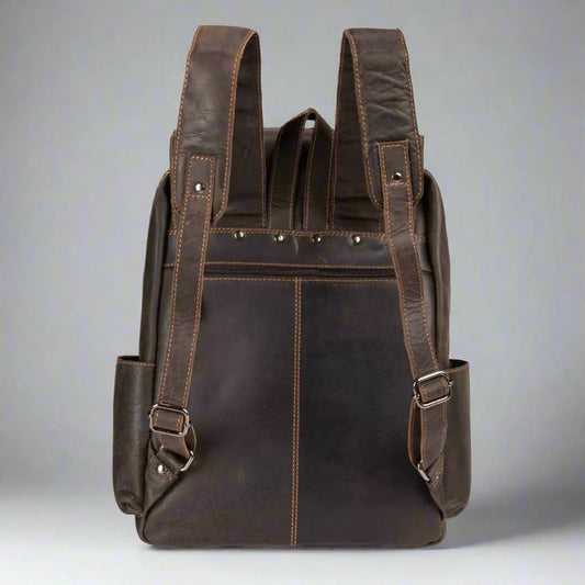 Greenwood Leather Vintage Laptop Backpack - Velora Luxury Fashion