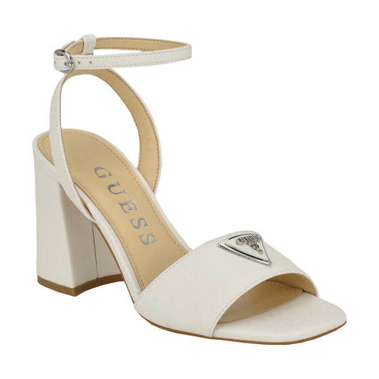 Guess Gelyae Womens White Heeled Sandal - Velora Luxury Fashion