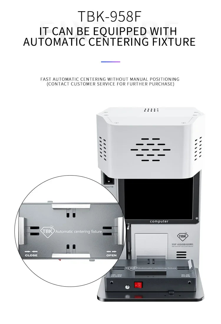 TBK958F 20W Fiber Automation Mobile Back Glass Laser Machine for iPhone Phone Repair Industries Velora