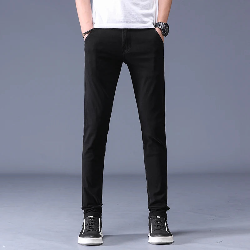 Classic Multiple Colour Men's Khaki Casual Pants New Business Fashion Office Leisure Comfortable Cotton Stretchy Slim Trousers - Velora