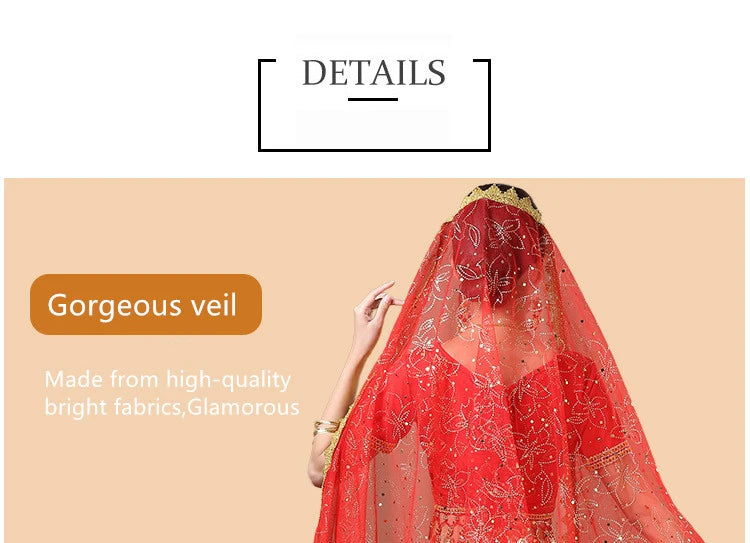 Bollywood Belly Dance Costume Set Indian Dance Sari 2/3/4/5pcs Chiffon Belly Dance Clothing Women Oriental Dance Practice Suit - Velora