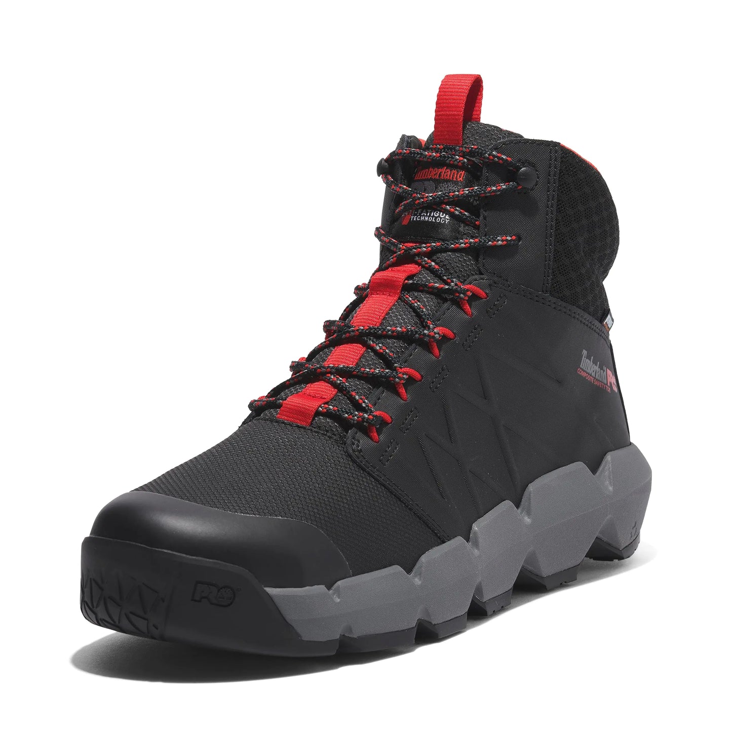 Timberland PRO Mens Morphix 6 Inch Composite Safety Toe Waterproof Industrial Casual Sneaker Boot Black/Red 14