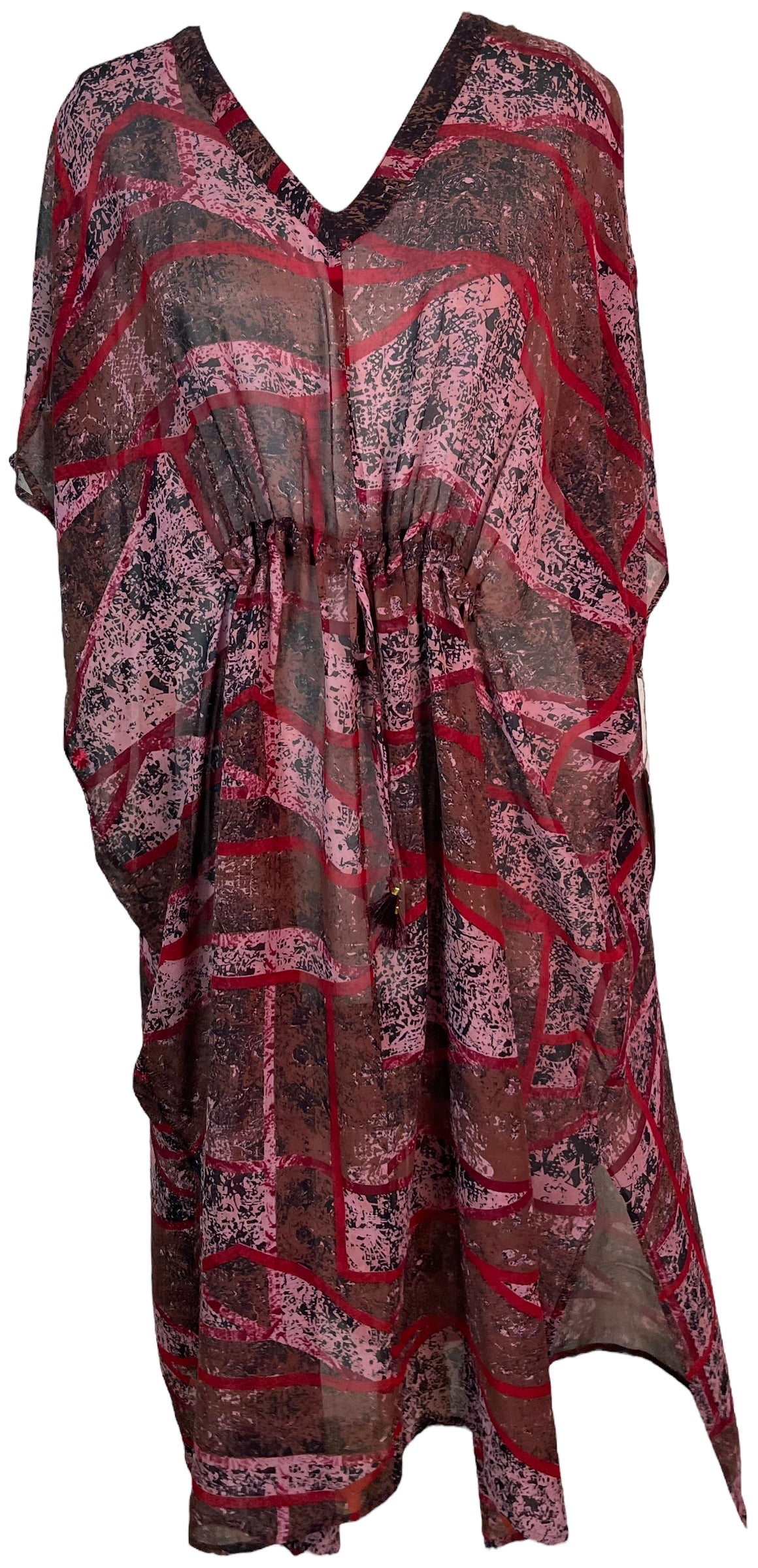 PRG6357 Sheer Avatar Pure Silk Maxi Kaftan - Velora