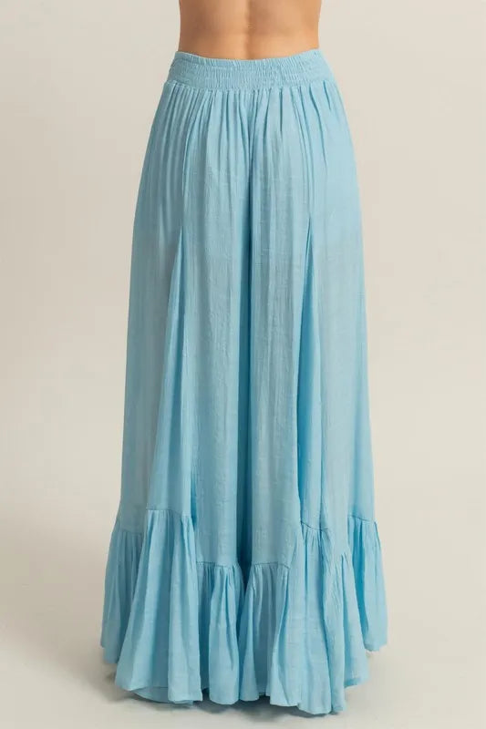 HYFVE High-Waist Ruffle Flared Wide Leg Pants - Velora Luxury Fashion