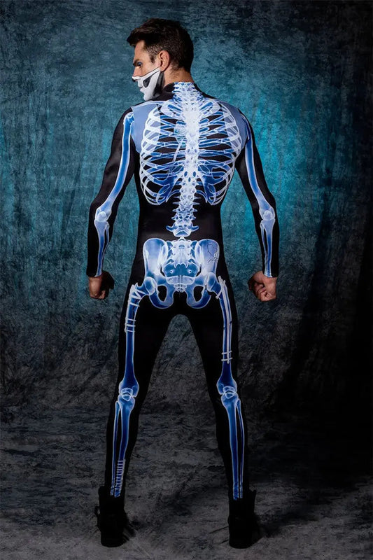Halloween Long Sleeve Tights See-through Skeleton 3D Printed One-piece EX-STOCK Canada