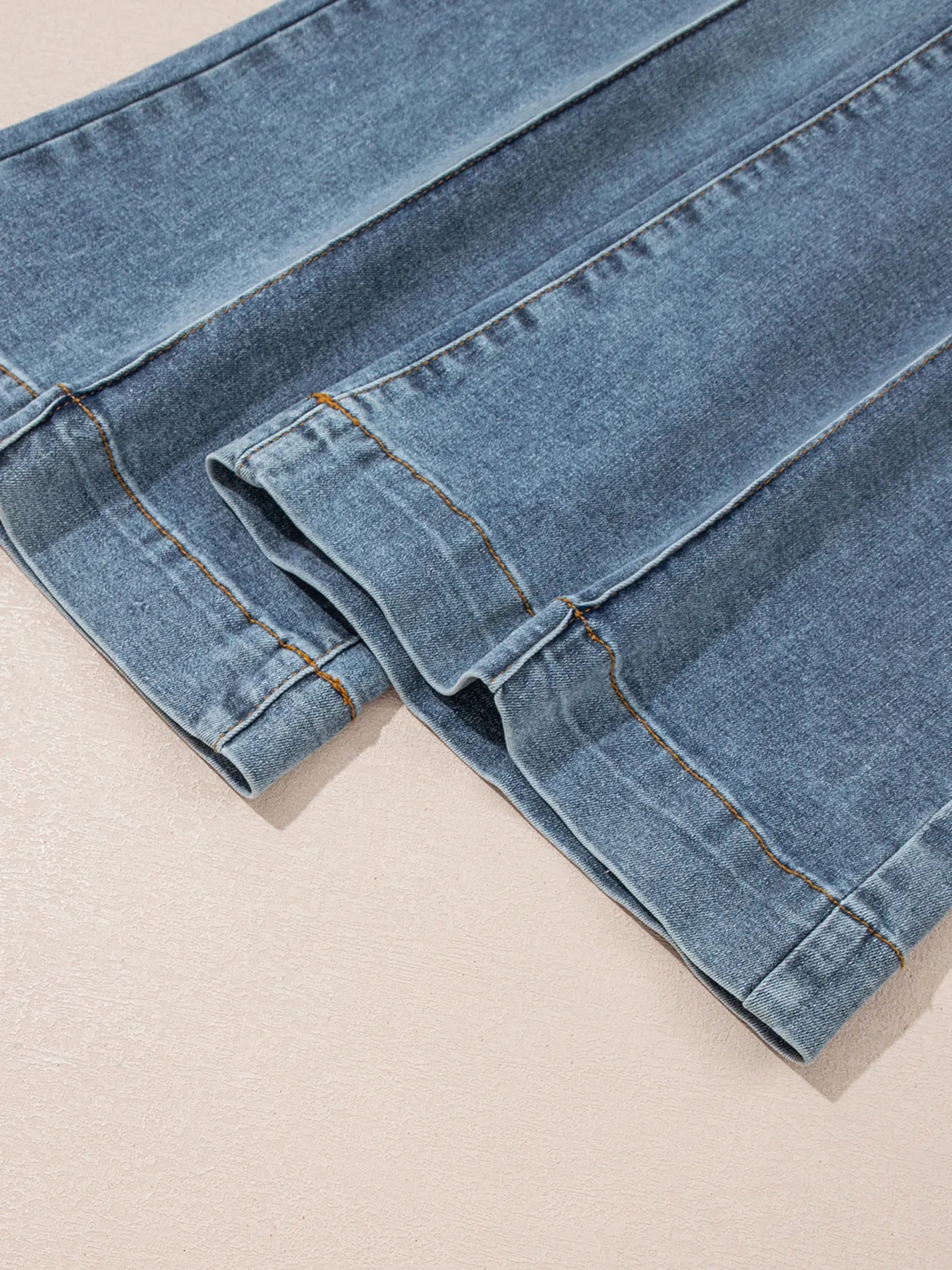 High-Waisted Flare Jeans with Seam Detail - Velora Luxury Fashion