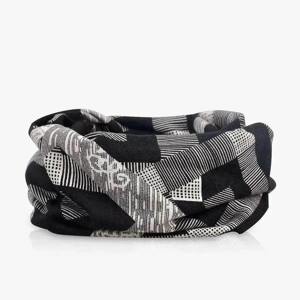 Hooded Cap And Bib Dual-use Men And Women Geometric Baotou Piled Hats - Velora