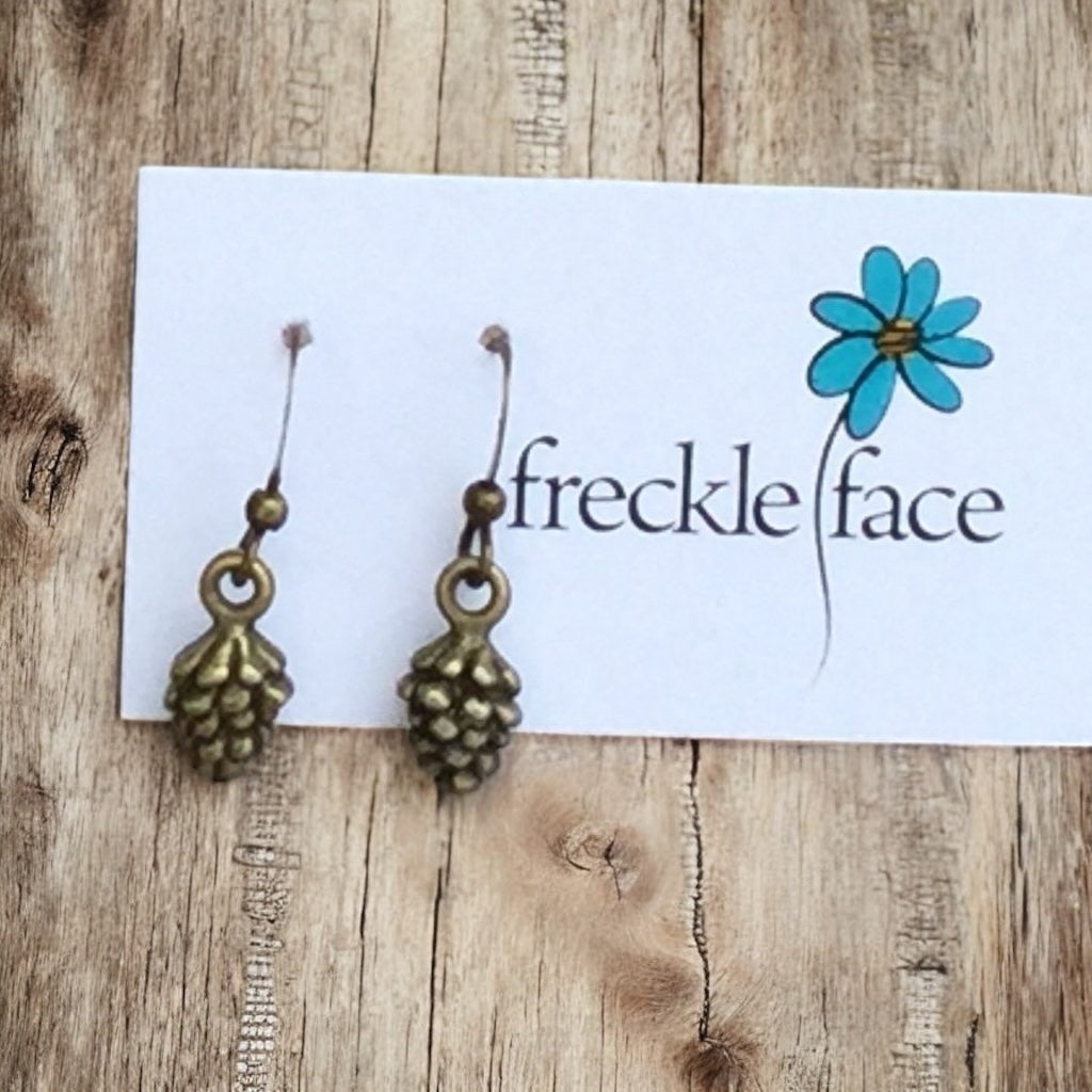 Pinecone Earrings โ Nature-Inspired Hypoallergenic Dangle Earrings - Velora