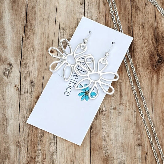 Abstract Flower Earrings â Lightweight Statement Hook Earrings - Velora