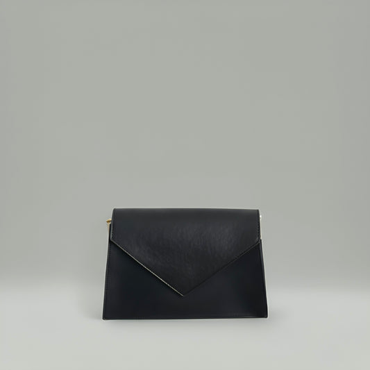 SOHO - Elegant Leather Envelope Crossbody Bag – Classic Black & Terracotta Brown rottaofficial