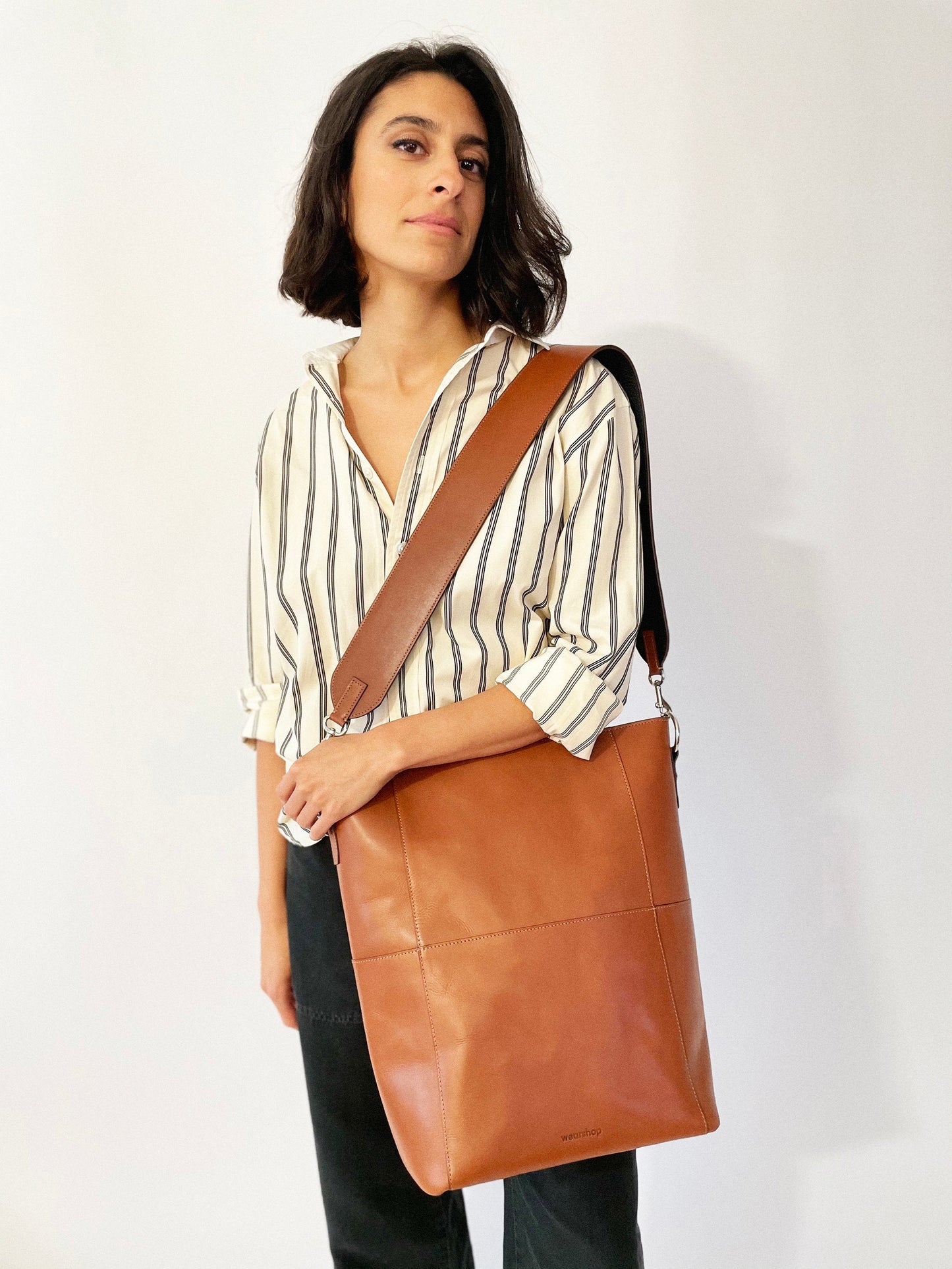 Leather strap for Meletti bag in Tan - Velora Luxury Fashion