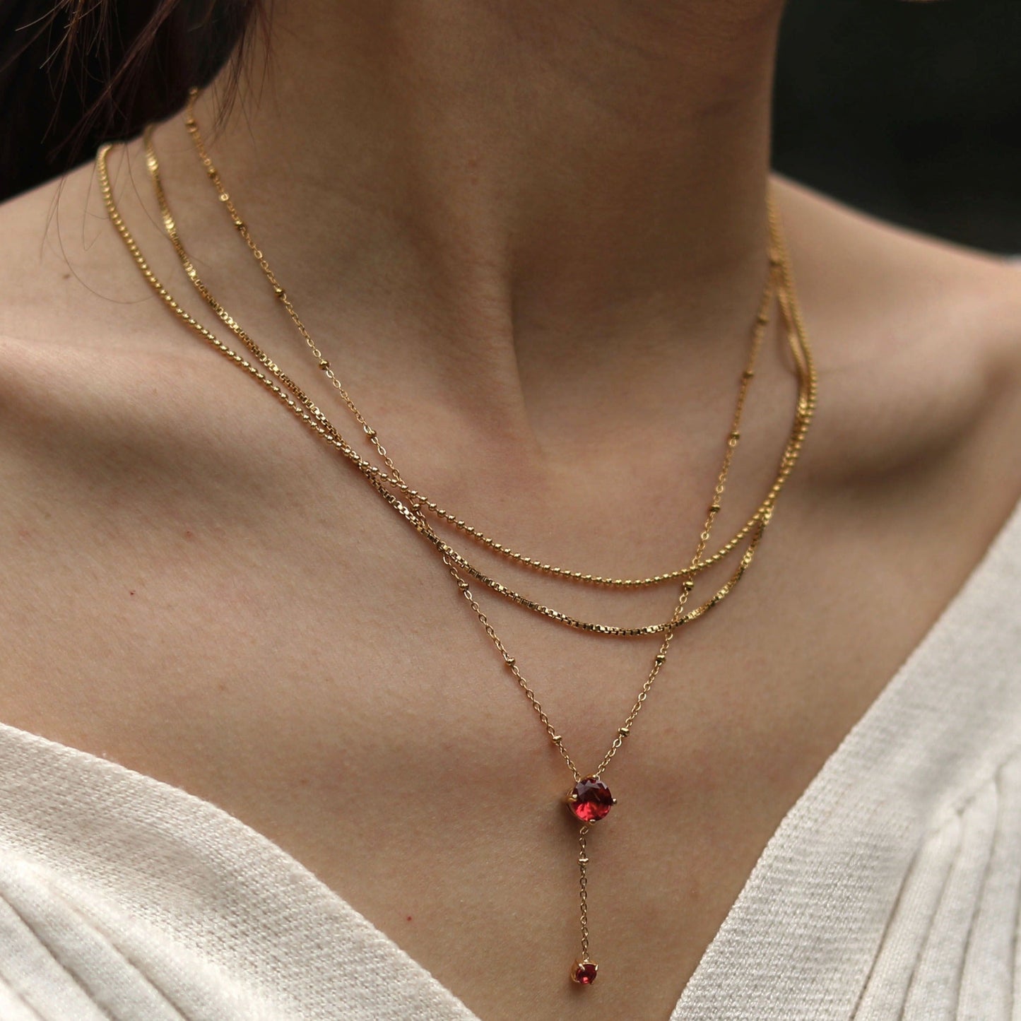 INGA: Mini-Box Chain Necklace in Gold - Velora Luxury Fashion