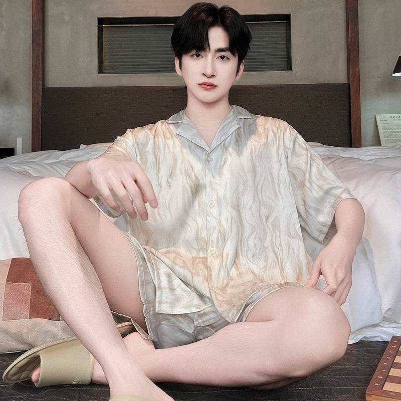 Ice Silk Pajamas Men's Spring And Summer Lightweight Breathable