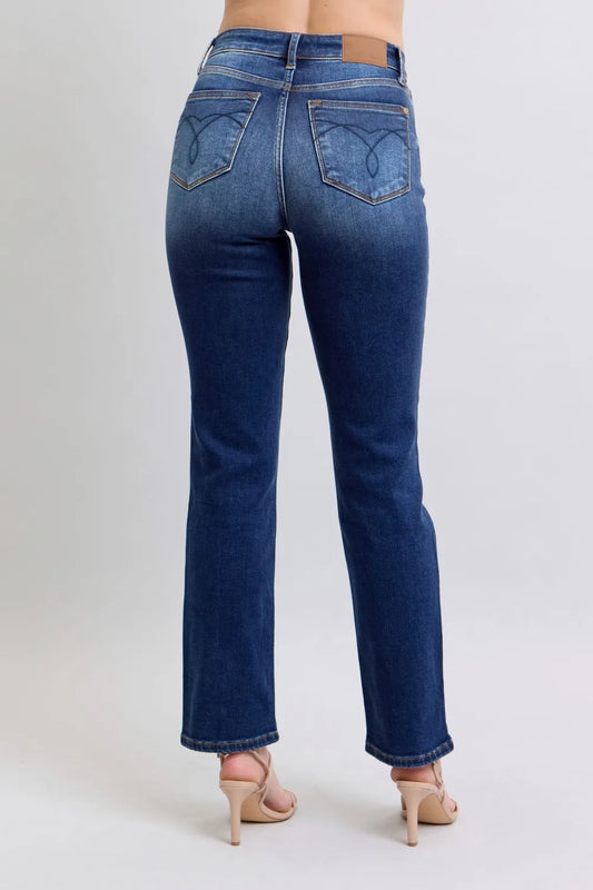 Judy Blue Full Size Washed Straight Leg Jeans with Pockets - Velora