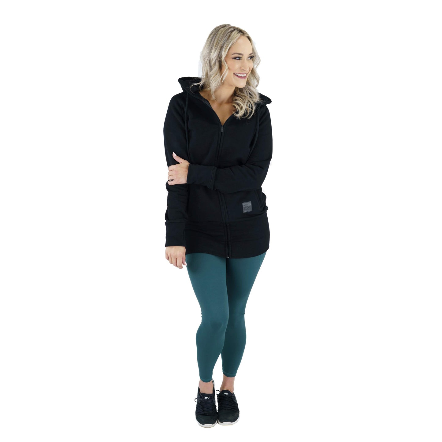 Kora Long Zipup Hoodie Black - Velora